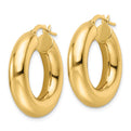 14k Polished 6mm Hollow Round Tube Round Hoop Earrings