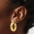 14k Polished 6mm Hollow Round Tube Round Hoop Earrings