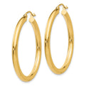 14K Polished 3mm Lightweight Tube Hoop Earrings