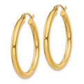 14K Polished 3mm Lightweight Tube Hoop Earrings