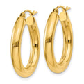 14k Polished 4mm Lightweight Tube Hoop Earrings