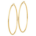 14k Polished 2x75mm Round Tube Hoop Earrings