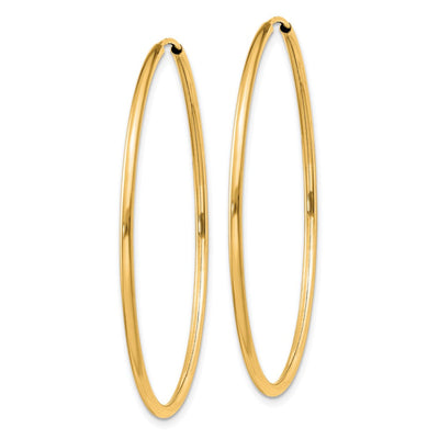 14k 1.5mm Polished Round Endless Hoop Earrings