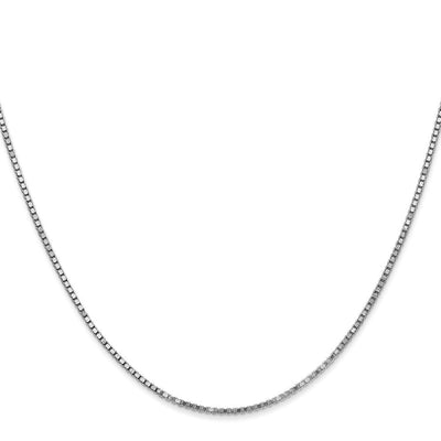 14K White Gold 20 inch 1.4mm Box with Lobster Clasp Chain