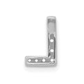 14K White Gold Diamond Letter L Initial Charm