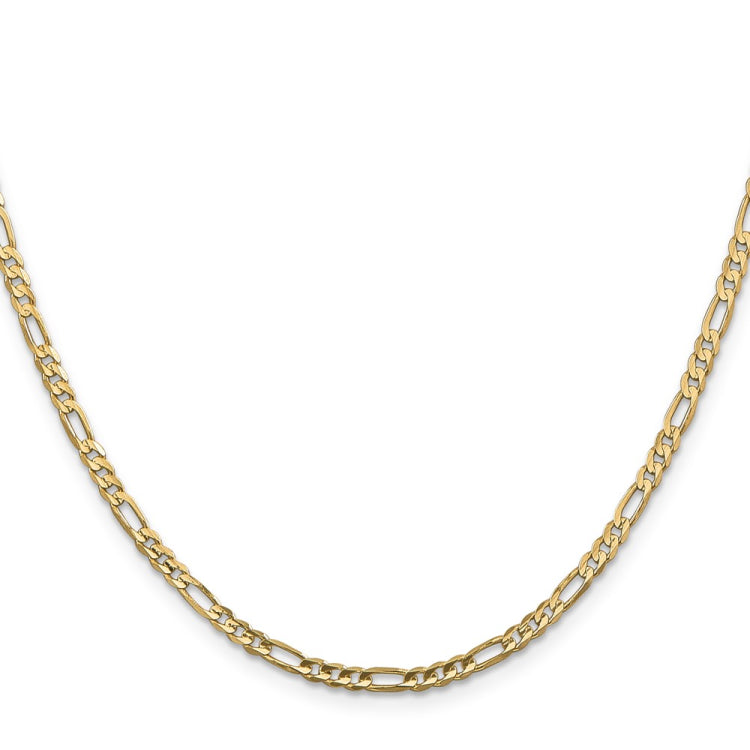 14K 20 inch 3mm Concave Open Figaro with Lobster Clasp Chain