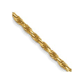 14K 18 inch 1.3mm Diamond-cut Solid Machine Made Rope with Lobster Clasp Chain