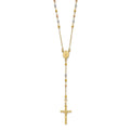 14K Tri-color Polished Faceted Beads Rosary Necklace