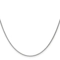 14K White Gold 18 inch 1mm Round Open Link Cable with Lobster Clasp Chain