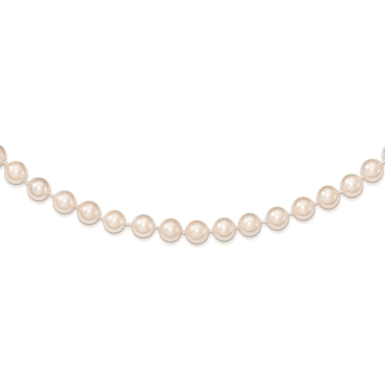 14k 6-7mm Round White Saltwater Akoya Cultured Pearl Necklace