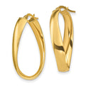 14k Twisted 6mm Oval Hoop Earrings