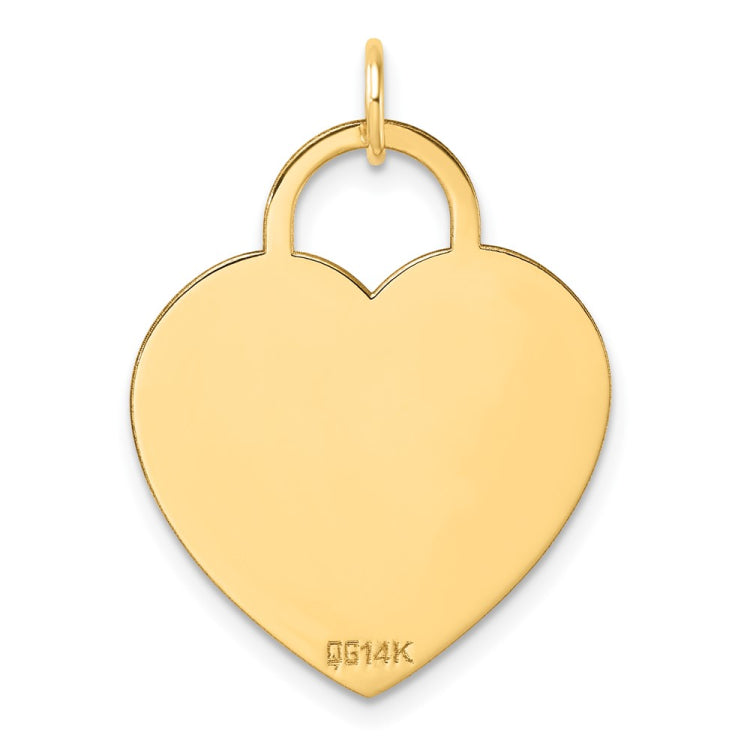 14K Polished Heart Shaped Disc Pendant