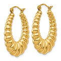 14k Polished Scalloped Hoop Earrings