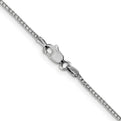 14K White Gold 18 inch 1.1mm Box with Lobster Clasp Chain