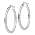 14k White Gold 2mm Square Tube Hoops