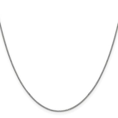 14K White Gold 26 inch .9mm Box with Lobster Clasp Chain