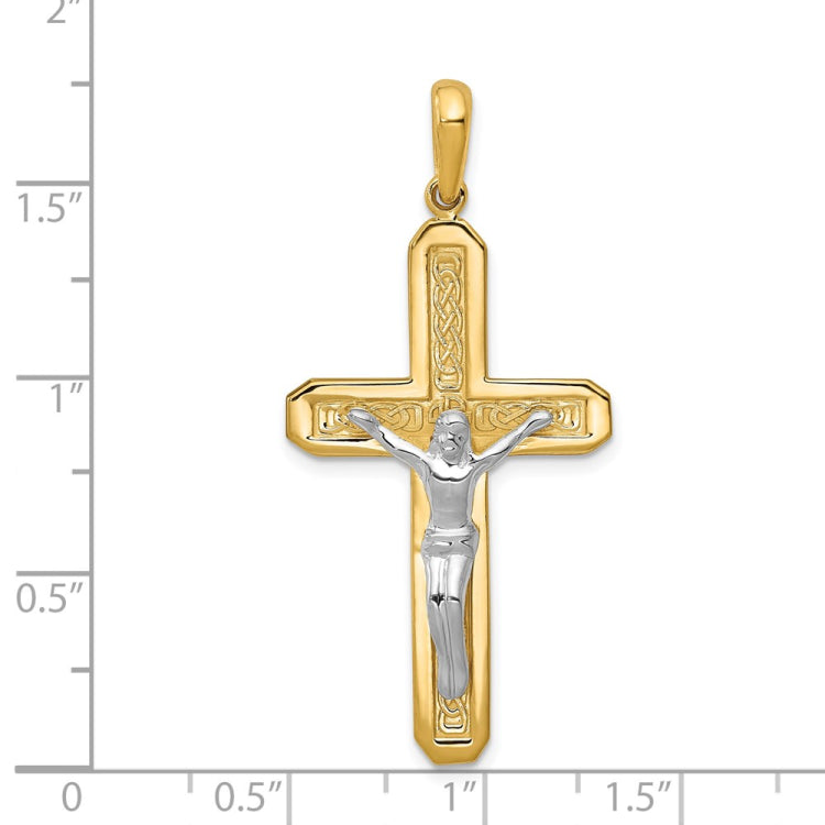 14k Two-tone Crucifix Pendant