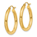 14k Polished 3mm Tube Hoop Earrings