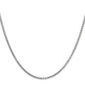 14K White Gold 20 inch 1.9mm Box with Lobster Clasp Chain