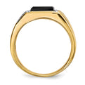 14k Onyx and Diamond Mens Ring