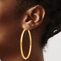 14K Polished 3mm Tube Hoop Earrings