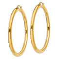 14K Polished 4mm Lightweight Tube Hoop Earrings