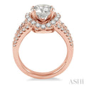 1 1/5 Ctw Diamond Semi-Mount Engagement Ring in 14K Rose Gold