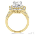 1 3/8 Ctw Diamond Semi-mount Engagement Ring in 14K Yellow & White Gold