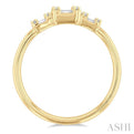 1/4 ctw Past, Present & Future Baguette and Round Cut Diamond Fusion Fashion Ring in 14K Yellow Gold