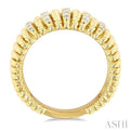 1/3 ctw Dome Shape Rope Bead Round Cut Diamond Fashion Ring in 14K Yellow Gold