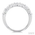 1 ctw East-West Oval Cut Diamond Fashion Ring in 14K White Gold