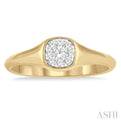 1/4 ctw Cushion Shape Lovebright Diamond Ring in 14K Yellow and White Gold