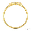 1/10 ctw Petite Heart Round Cut Diamond Stackable FAshion Ring in 10K Yellow Gold