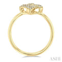 1/10 ctw Petite Interwoven Round Cut Diamond Fashion Ring in 10K Yellow Gold