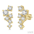 1/4 Ctw Scatter Round Cut Diamond Fashion Earring in 14K Yellow Gold