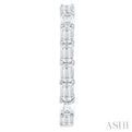 1 7/8 ctw East West Emerald Cut Diamond FAshion Hoop Earring in 14K White Gold