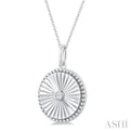 1/20 ctw Round Medallion Round Cut Diamond Pendant With Chain in Sterling Silver