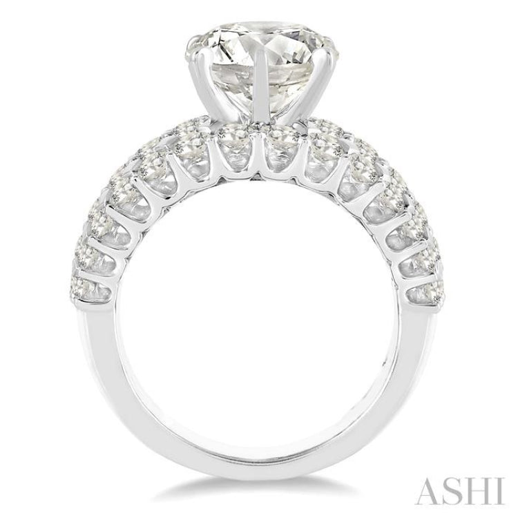 2 1/2 Ctw Diamond Semi-mount Engagement Ring in 14K White Gold