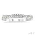 1/4 ctw Twisted Round Cut Diamond Wedding Band in 14K White Gold