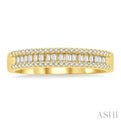 1/3 ctw Baguette and Round Cut Diamond Stackable Fashion Band in 14K Yellow Gold