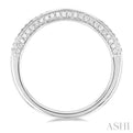 1/5 ctw Top and Front Round Cut Diamond Wedding Band in 14K White Gold