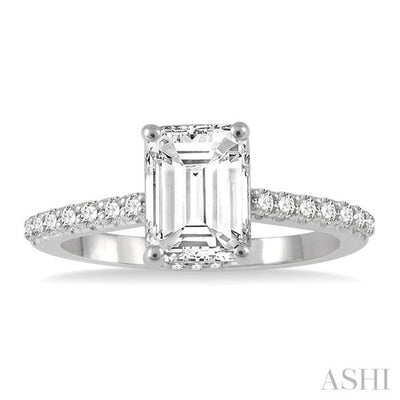 1/3 Ctw Semi-Mount Diamond Engagement Ring in 14K White Gold