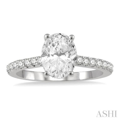 1/3 Ctw Semi-Mount Diamond Engagement Ring in 14K White Gold