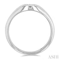 1/10 Ctw Cushion Signet Round Cut Diamond Stackable Ring in 10K White Gold