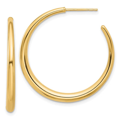 14K Polished Hoop Post Earrings