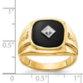 14k AA Diamond & Onyx Men's Ring