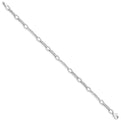 14k White Gold Polished and Textured Fancy Link Bracelet