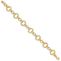 14k Polished and Textured Fancy Link Bracelet