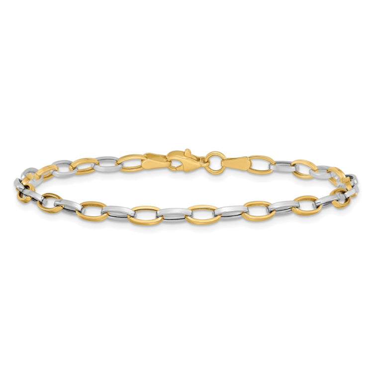 14k Two-tone Polished Open Link Bracelet