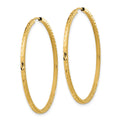 14k Diamond-cut Square Tube Endless Hoop Earrings